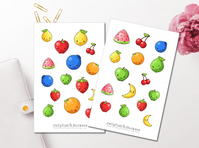 Niedliches Obst Sticker Set